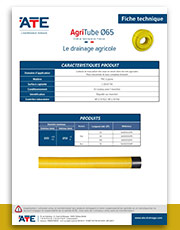 Fiche technique drain agricole Agritube diamètre 65